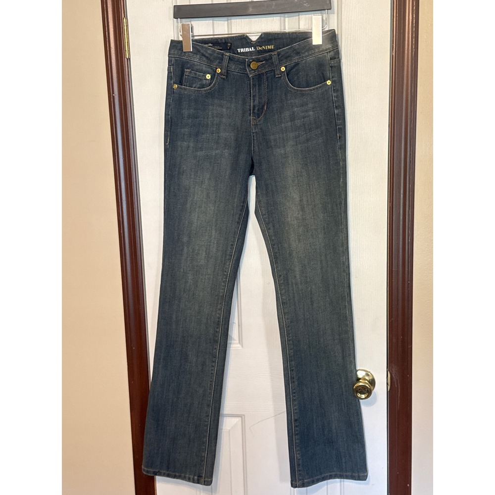 Tribal DeNime Camille‎ Jeans Natural Waist Curvy Fit Straight Leg 26/2